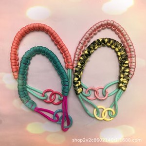Correa de Muñeca Trenzada Hecha a Mano para Colgar Bolsos, Cordón de Paracord de 4 mm, Asa Corta de Tela Colorida, Múltiples Colores a Elegir - Product Image 3