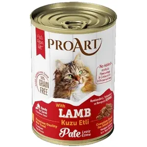 Patè di cibo umido per gatti ProArt con agnello appositamente preparato e cucinato per il gusto e la nutrizione naturale