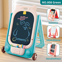 Tableau magnétique double face pour enfants, chevalet d'écriture pliable, bureau relevable, tableau à gribouiller avec poche de rangement