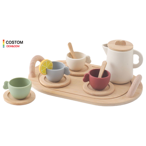New Arrival Factory Baby Wooden Afternoon Tea Set Dessert Kitchen Toy Early Educational Pretend Play Toys for Kids Boys Girls - Product Image 1