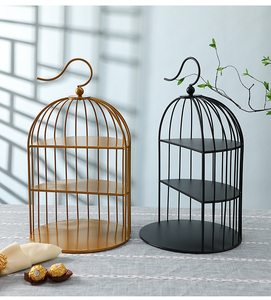 Bánh Cưới Công cụ gốm hiển thị khay đám cưới gốm bánh đứng <span class=keywords><strong>Tier</strong></span> birdcage đứng vàng 2/<span class=keywords><strong>3</strong></span> <span class=keywords><strong>Tier</strong></span> kim loại 2 và <span class=keywords><strong>3</strong></span> màu đen - Product Image 3