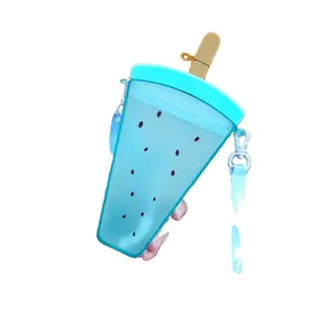 Saman ile su şişesi, kızlar için anti-sonbahar taşınabilir Popsicle şekli su bardağı