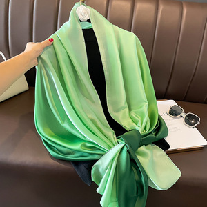 Wholesale 2024 Woman <strong>Silk</strong> <strong>Scarves</strong> for <strong>Women</strong> 90*180 cm Gradient Color Long Printing Female Satin Muslim Hijab - Product Image 3