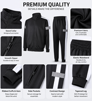 Ensemble de survêtement personnalisé pour homme, vêtements de sport, fabricant OEM, veste et pantalon de sport noirs, streetwear, tenue d'entraînement, fournisseur en gros