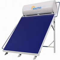 Chauffe-eau solaire intégré pressurisé émaillé 150L efficace avec sortie latérale à 0 degré, collecteur à film noir pour usage domestique