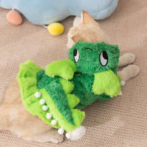 Costume de dinosaure mignon pour animaux de compagnie, vêtements en Polyester vert pour chats et chiens, robe de transformation pour Halloween - Product Image 3