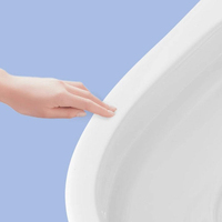 Ensemble WC monobloc moderne en céramique, à double chasse, à sortie verticale (S-Trap), pour hôtel - Vente en gros