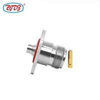 Connecteur coaxial RF de type N femelle à bride pour montage sur panneau de châssis, 4 trous, 25,4 mm * 25,4 mm, soudure, RG141, RG402, directement de l'usine