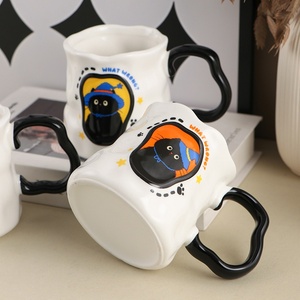 Tazza di acqua dall'aspetto alto della tazza di ceramica creativa fatta a mano per coppie carina tazza di ceramica - Product Image 4