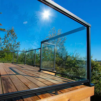 Rampe de balcon moderne en aluminium avec garde-corps supérieur pour villa, terrasse, escalier de piscine, escalier de jardin, revêtement de sol et autres espaces extérieurs