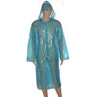 Ponchos de pluie jetables à capuche bleus transparents imperméables pour adultes Imperméable durable pour hommes et femmes
