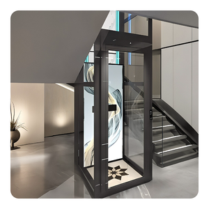 Ascenseur panoramique tout vitré pour villa, machine hydraulique à traction sans engrenages pour cuisine, sol PVC - Ascenseur domestique - Product Image 5