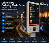 Panneau de menu personnalisé pour drive-thru, écran LCD extérieur pour la commande, interphone audio bidirectionnel, solution OEM ODM