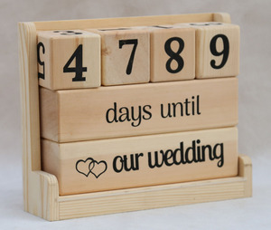 Wooden Vintage <strong>Perpetual</strong> <strong>Calendar</strong> Stylish Eternal <strong>Desk</strong> <strong>Calendar</strong> Flip Block Design | Perfect for Home or Office - Product Image 2
