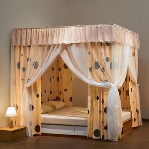 Moustiquaire de lit romantique avec cadre, rideau de lit, auvent, filet de protection contre les moustiques, style palais carré - Product Image 3