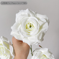 Rose artificielle HGA à toucher réel, dégradé rose, 3 têtes, pour bouquet de mariage - Vente en gros La Ferme
