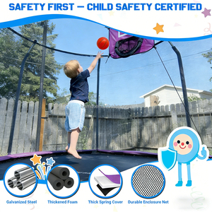 Trampoline <span class=keywords><strong>de</strong></span> loisirs Zoshine pour jeux parent-enfant, grande capacité <span class=keywords><strong>de</strong></span> ressort avec une bonne résistance, avec lumières et ensembles <span class=keywords><strong>de</strong></span> basket-ball - Product Image 4