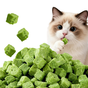 OEM chicchi di erba di gatto liofilizzati snack naturali per gatti da masticare per la pulizia dei denti e la rimozione della palla di capelli - Product Image 1
