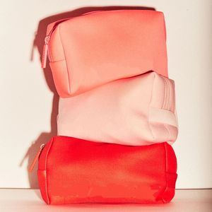 Pochette de rangement cosmétique pliable et réutilisable pour femme avec logo TPU, fermeture éclair, colorée, en polyester et néoprène écologique, sac de maquillage de voyage - Product Image 1