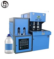 Machine de soufflage de bouteilles PET semi-automatique à 2 cavités contrôlée par PLC pour 5L, haute productivité