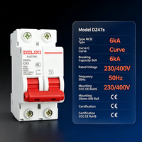 DELIXI Photovoltaik-Leitungsschutzschalter MCB 6kA C-Kurve DIN-Schiene für Solar-Verteilerkasten Wechselrichter AC-Seite CE CCC
