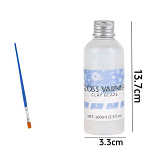 Barniz de Arcilla de Secado al Aire de 100 ml y 50 ml con Etiquetas Personalizables, Acabado Brillante y Mate, Pinturas Impermeables y Resistentes a los Arañazos para Manualidades y Cerámica - Product Image 3