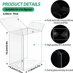 Boîtes de présentation en PVC populaires, bacs de rangement haute transparence, écologiques, lavables, emballages personnalisables, usage commercial pour une utilisation facile - Product Image 4