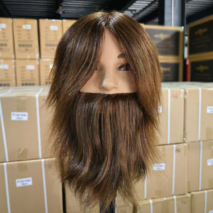 Cabeza <span class=keywords><strong>de</strong></span> Maniquí <span class=keywords><strong>de</strong></span> Cabello Humano 100% Real con Bigote para Entrenamiento <span class=keywords><strong>de</strong></span> Peluquería, Cabeza <span class=keywords><strong>de</strong></span> Práctica <span class=keywords><strong>de</strong></span> Cabello <span class=keywords><strong>Natural</strong></span> Masculino - Product Image 4