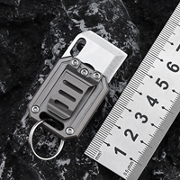 Couteau pliant multifonctionnel en acier inoxydable 7CR17 avec manche en alliage de titane 17MM, mini porte-clés EDC pour le camping en extérieur et ouvre-boîte