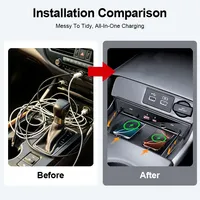 Stasiun Pengisian Daya Mobil Vtear Dual 45W Kabel Retractable Aksesoris Interior Mobil Untuk Honda CIVIC 2022-2025