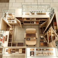 Usine de luxe personnalisé LED éclairage en bois vitrine / tabac magasin de détail cigare vitrine design d'intérieur