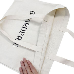 Sac shopping en toile blanche grande capacité, réutilisable, écologique, avec logo imprimé personnalisé - Product Image 3