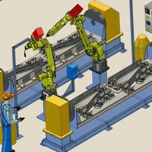 Estación de Trabajo Robótica de Soldadura de 6 Ejes Fanuc con PLC para Fabricación de Remolques de Maquinaria Agrícola, Automática de Alta Precisión - Product Image 1