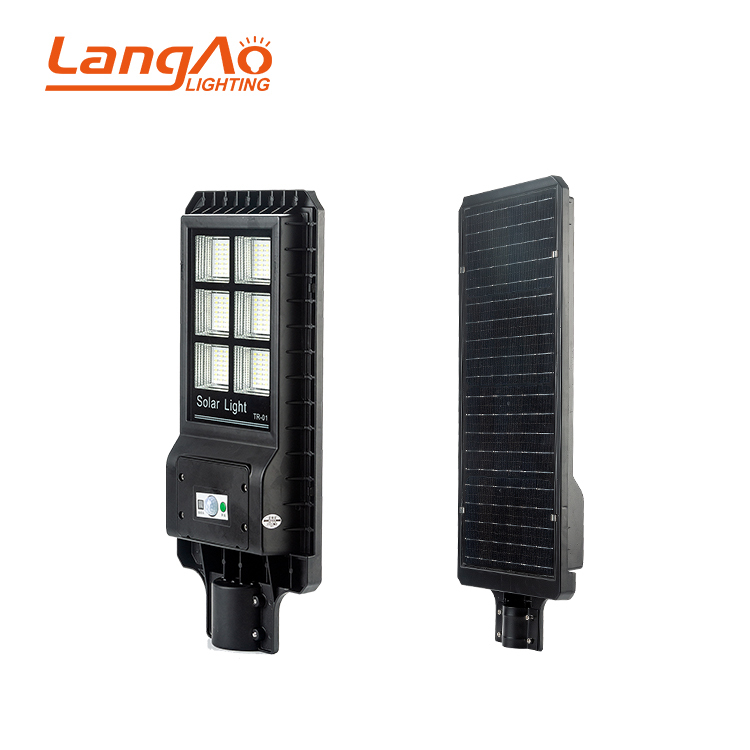 Impermeable al aire libre ip65 sensor integrado 60w 120w 180w todo en una luz de calle solar llevada precio