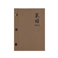 Carpeta de Menú Personalizada para Restaurante, Carpeta de Madera con Logotipo, con Bolsillo y Clip de Sujeción