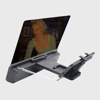 HD 12 Inch 3d Portable Screen Amplifiers With Enlarged Speaker Magnifying Desktop Bracket