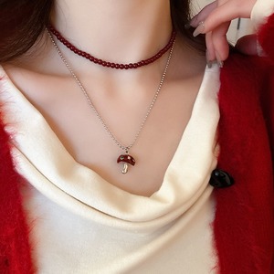 <span class=keywords><strong>Ankor</strong></span> ชุดต่างหูสร้อยคอเห็ดสีแดงขนาดเล็กดีไซน์ใหม่ชุดเครื่องประดับหรูหราหลายชั้นชุดเครื่องประดับสำหรับผู้หญิง - Product Image 2