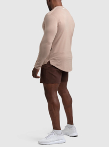 Camiseta Deportiva de Manga Larga para Hombre con Logotipo Personalizado 2643, con Dobladillo Dividido de Secado Rápido y Dobladillo Curvo para <span class=keywords><strong>Gimnasio</strong></span> y Running - Product Image 4
