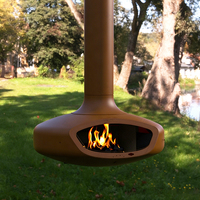 Poêle à bois PANSEE SkyFire 1100 mm à flamme réelle, chauffage mural suspendu pour intérieur, verre transparent, design moderne en carbone