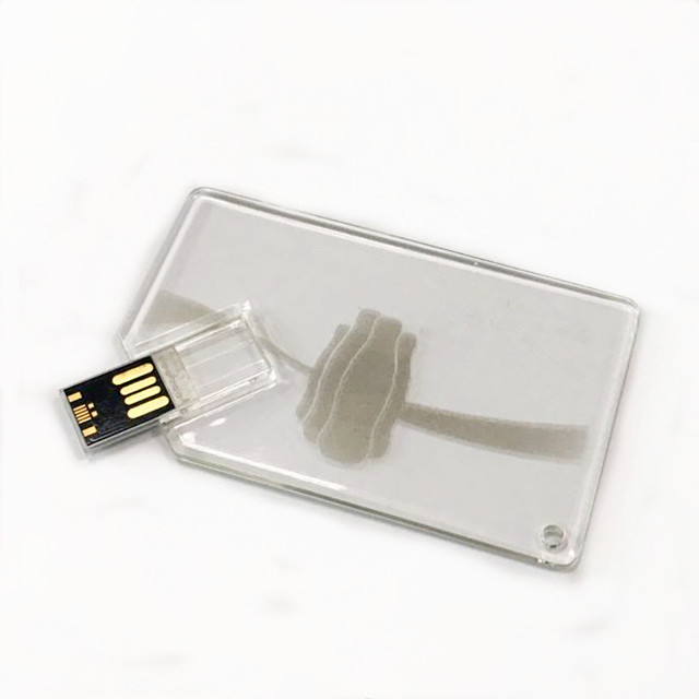 Made in China Transparent Business Card Shaped USB Flash Drive Custom Logo Credit Card Shape Usb Stick