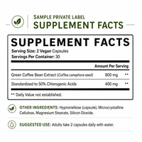 Cápsulas de Extracto de Café Verde Vegano Sin GMO, Ácidos Clorogénicos Estandarizados, Fórmula a Base de Plantas con Etiqueta Limpia, Bienestar Diario