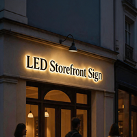 Letras de Canal LED de Acero Inoxidable Personalizadas, Letrero 3D con Retroiluminación, Logotipo para Entrada Comercial