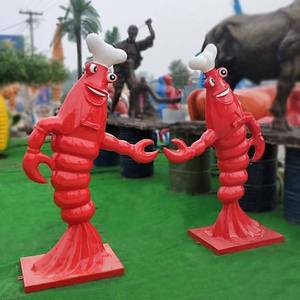 Sculpture <span class=keywords><strong>de</strong></span> <span class=keywords><strong>homard</strong></span> personnalisée en fibre <span class=keywords><strong>de</strong></span> verre <span class=keywords><strong>de</strong></span> dessin animé pour fruits <span class=keywords><strong>de</strong></span> mer restaurant hot pot restaurant décorations <span class=keywords><strong>de</strong></span> bienvenue - Product Image 2