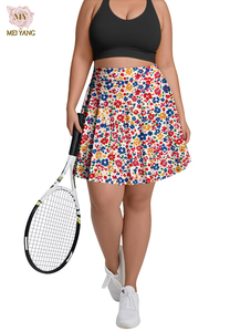 Conjunto Deportivo de 2 Piezas <span class=keywords><strong>con</strong></span> Logotipo Personalizado, Mini <span class=keywords><strong>Falda</strong></span> Deportiva de Yoga y Gimnasio, <span class=keywords><strong>Estampado</strong></span> <span class=keywords><strong>Floral</strong></span>, <span class=keywords><strong>con</strong></span> Leggings, para Mujer, Conjunto de <span class=keywords><strong>Falda</strong></span> de Tenis para Mujer - Product Image 1