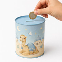 Tirelire en fer blanc personnalisée en usine, boîte à monnaie pour la charité Sadaqah, idéale pour les cadeaux au Moyen-Orient, la maison et l'utilisation par les enfants