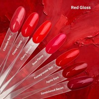 Kit de vernis gel UV rouge classique haute pigmentation, couleur intense, formule à retirer par trempage pour salons professionnels (vente en gros)