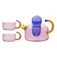 Nouveauté fleur thé eau séparation infuseur verre théière tasse créative résistant à la chaleur verre jus cafetière tasse cadeau ensemble