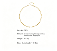 Kalung Rantai Bunga Enamel Gaya Pastoral Lucu, Lapis Emas Stainless Steel, Perhiasan untuk Wanita