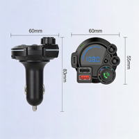 Chargeur de voiture P22 BT 5.3, avec double USB PD / Récepteur FM, 7 effets d'éclairage RVB, transmetteur téléphonique, lecture de musique via carte TF/clé USB