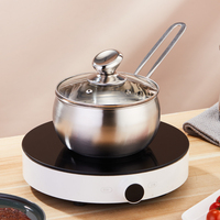 Set Peralatan Masak Profesional Mewah Modern 11-Piece Ramah Lingkungan dari Baja Tahan Karat dengan Tutup Kaca untuk Koki Rumah
